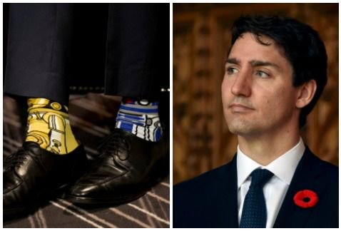 Presidente Canada con calcetines de R2D2 y C3P0